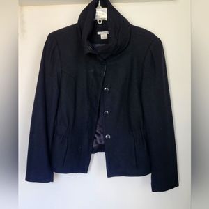 Women Girls Black Short Peacoat